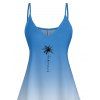 Robe de Vacances Ombre à Bretelles Spaghetti Imprimé Palmier - Bleu clair S | US 4