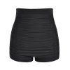 Bas de Maillot de Bain Court Plissé en Couleur Unie - Noir XL | US 10