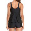 Maillot de Bain Tankini Superposé en Couleur Unie à Col V - Noir XXL | US 12