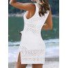 Robe de Plage sans Manches Tricotée Fendue de Couleur Unie - Blanc XL | US 10