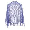 Jupe de Plage en Tricot Evidée en Couleur Unie à Frange Latérale - Bleu XL | US 10