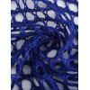 Jupe de Plage en Tricot Evidée en Couleur Unie à Frange Latérale - Bleu XL | US 10