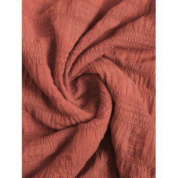 Solid Color Flounce Hem Textured Mini Dress Button Up Buckle Strap Sleeveless Dress 