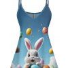 Mini Robe Ligne A Lapin Œuf de Pâques Imprimé à Bretelle Fine - multicolor XXXXXL | US 20