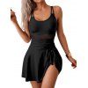 Maillot de Bain Panneau en Maille Transparente Matelassé en Couleur Unie avec Nœud Papillon Une-Pièce - Noir XXL | US 12