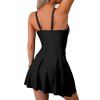 Maillot de Bain Panneau en Maille Transparente Matelassé en Couleur Unie avec Nœud Papillon Une-Pièce - Noir L | US 8