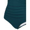 Maillot de Bain Panneau en Maille en Couleur Unie à Col Plongeant Une-Pièce - Vert profond XL | US 10