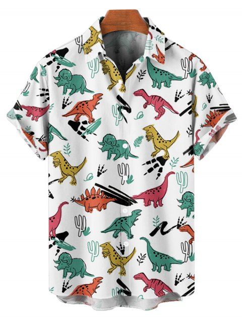 Chemise de Vacances Dinosaure Mignon Imprimé à Manches Courtes