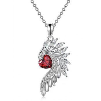 Valentine's Day Angel Demon Wings Pendants Zirconia Heart Inlay Necklaces