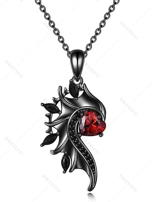 Colliers avec Des Ailes de Démon en Forme de Cœur Incrusté D'Ange pour la Saint-Valentin - multicolor A 