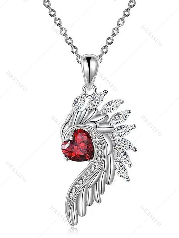 Colliers avec Des Ailes de Démon en Forme de Cœur Incrusté D'Ange pour la Saint-Valentin - multicolor A 