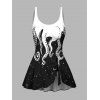 Octopus Galaxy Print Bowknot One-piece Swimsuit And Beach Shorts Matching Outfit - Noir S | US 4