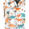 Chemise de Vacances Dinosaure et Palmier Imprimés à Manches Courtes - Orange 3XL