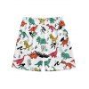 Short de Plage Dinosaure Mignon Imprimés à Cordon - Blanc 2XL