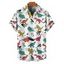 Chemise de Vacances Dinosaure Mignon Imprimé à Manches Courtes - Blanc 4XL