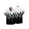 Contrast Octopus Galaxy Print V Neck Spaghetti Strap Mini Dress And Short Sleeve Shirt Matching Outfit - Noir S | US 4