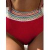 Maillot de Bain Bikini Zigzag Découpé Arc-en-ciel à Taille Haute Deux Pièces - Rouge XL | US 10