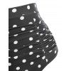 Tummy Control Tankini Swimsuit Vintage Swimwear Polka Dot Ruched Crisscross Summer Beach Bathing Suit - DEEP RED 2XL