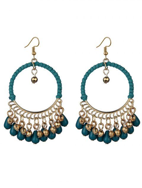 Boucles D'Oreilles Vintage Ethnique Rondes Goutte D'Eau à Frange