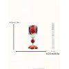 Boucles D'Oreilles en Verre de Vin Motif Rose pour la Saint-Valentin - Rouge 