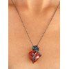 Collier Ras-de-Cou Motif Rose et Cœur Style Gothique pour la Saint-Valentin - Rouge 