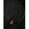 Collier Ras-de-Cou Motif Rose et Cœur Style Gothique pour la Saint-Valentin - Rouge 