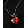 Collier Ras-de-Cou Motif Rose et Cœur Style Gothique pour la Saint-Valentin - Rouge 