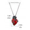 Collier Ras-de-Cou Motif Rose et Cœur Style Gothique pour la Saint-Valentin - Rouge 