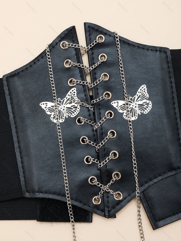 Plaid Print Off the Shoulder Dress and Chunky Heel Faux Leather Boots Lace Up Ribbed Belt Outfit - Noir S | US 4