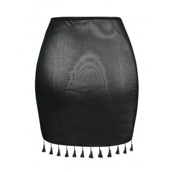 Solid Color Tassel Beach Dress Sexy Mesh Ruched Outerwear Mini Dress