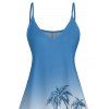 Robe de Plage Ligne A Ombré Cocotier Imprimé à Bretelle Fine sans Manches - Bleu clair M | US 6