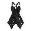 Débardeur D'Eté Mouchoir Lune Etoile Soleil Galaxie à Lacets - Noir M | US 6