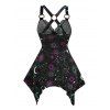 Débardeur D'Eté Mouchoir Lune Etoile Soleil Galaxie à Lacets - Noir S | US 4