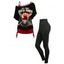 Rock style Printed T-Shirt Two-Piece and Solid Color Buttonhole Trouser Women's Set - Noir S | US 4