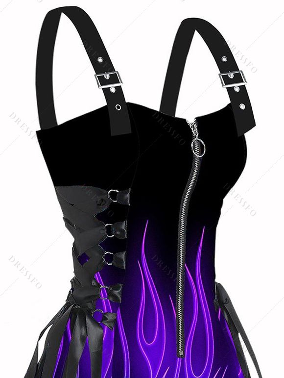 Robe Tricotée Légère avec Demi-Bague en O pour Femmes - Noir XL | US 12