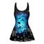 Maillot de Bain Léopard Matelassé Coquille de Mer Une-Pièce - Bleu profond XXL | US 14