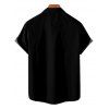 Chemise de Vacances Boutonnée Palmier Imprimé à Manches Courtes - Noir S