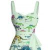 Mini Robe Moulante Ligne A Dinosaure Mignon Imprimé à Col V - Vert clair S | US 4