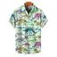 Chemise de Vacances Dinosaure Mignon Squelette Cactus Imprimés à Manches Courtes - Vert clair 4XL