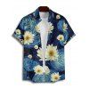 Van Gogh Sunflower Print Women's Sweetheart Neck Mock Button Dress and Men's Button Up Shirt Outfit - Bleu profond S | US 4