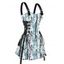 Mini Robe Ajustable Squelette Branche Imprimée à Demi-Zip à Lacets - Bleu clair M | US 6