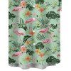 Chemise de Vacances Fleur Flamant Imprimés Boutonnée à Manches Roulées - Vert clair 4XL