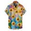 Chemise Décontractée Chaussette de Blouson Feuille Tropicale Imprimée Boutonnée à Manches Courtes pour Homme - multicolor A S