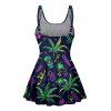 Maillot de Bain 1 Pièce à Imprimé Feuille et Note Musicale - Noir L | US 8-10