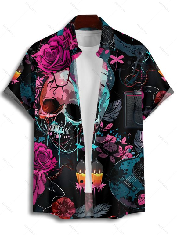 Chemise de Fête Des Hommes Gothique - Noir L