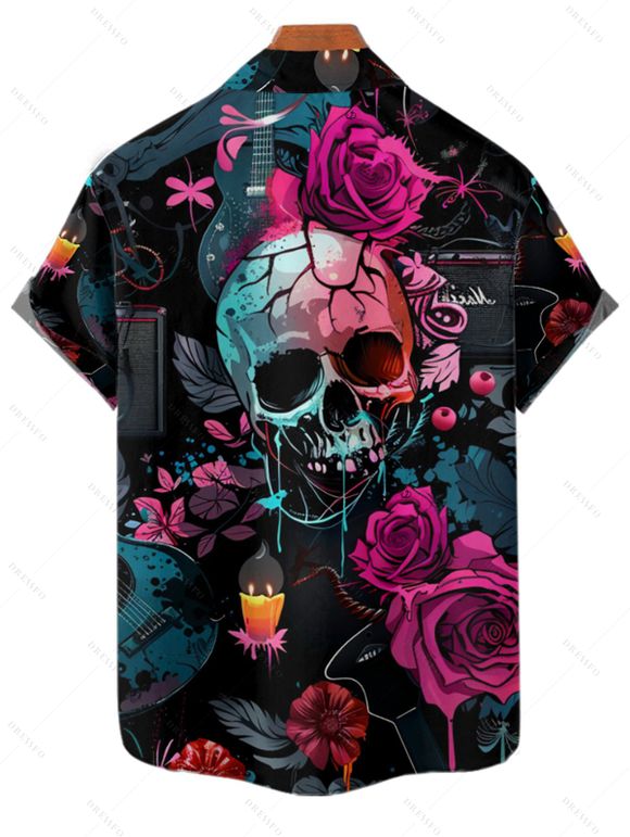 Chemise de Fête Des Hommes Gothique - Noir L