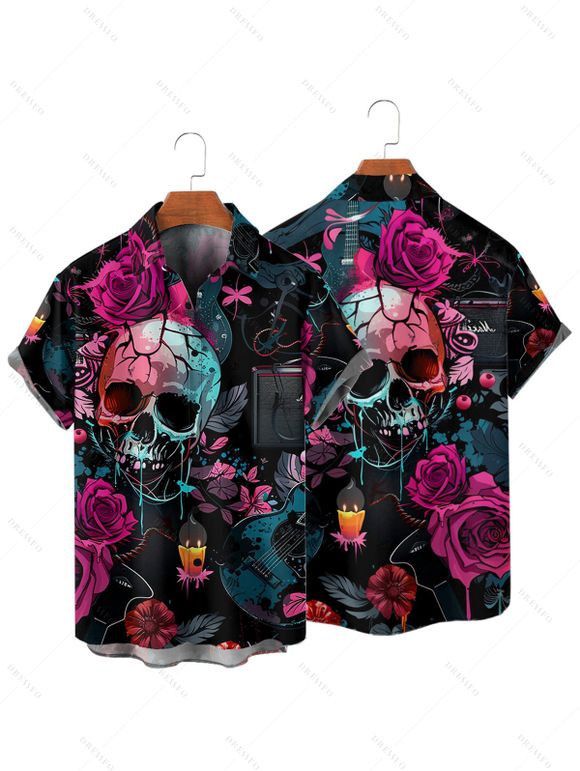 Chemise de Fête Des Hommes Gothique - Noir L