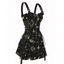 Mini Robe Ligne A à Bretelle à Imprimé Etoile Soleil à Taille Haute à Lacets - d'or M