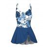 Maillot de Bain 1 Pièce Floral Tropical Rembourré à Noeud Papillon - Bleu L | US 8-10