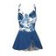 Maillot de Bain 1 Pièce Floral Tropical Rembourré à Noeud Papillon - Bleu L | US 8-10